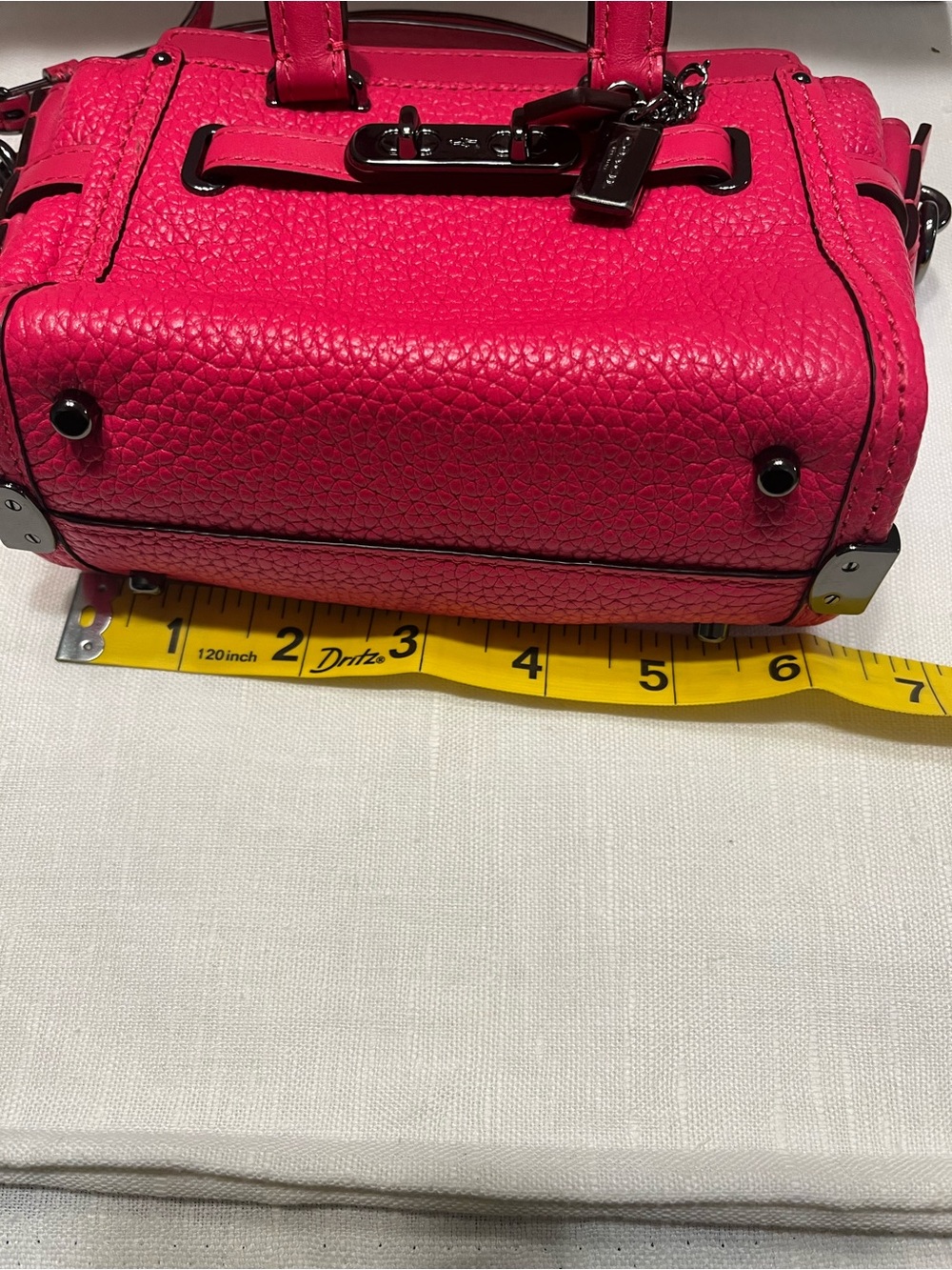 Coach Pebbled Leather Satchel in Hot Pink - Picture 10 of 10